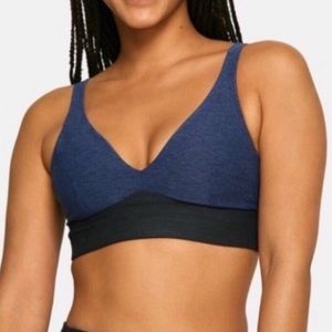 Outdoor Voices Plunge Bra size S Navy Black Charcoal